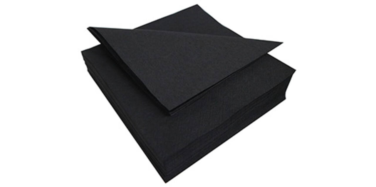 Servet 33 x 33 cm 2-lgs tissue zwart