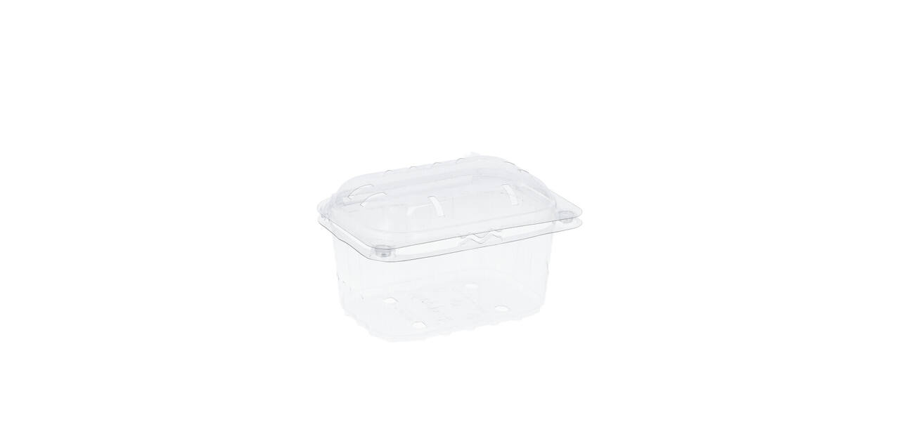 Bak PET 126 x 95 x 75 mm 250 ml transparant + deksel