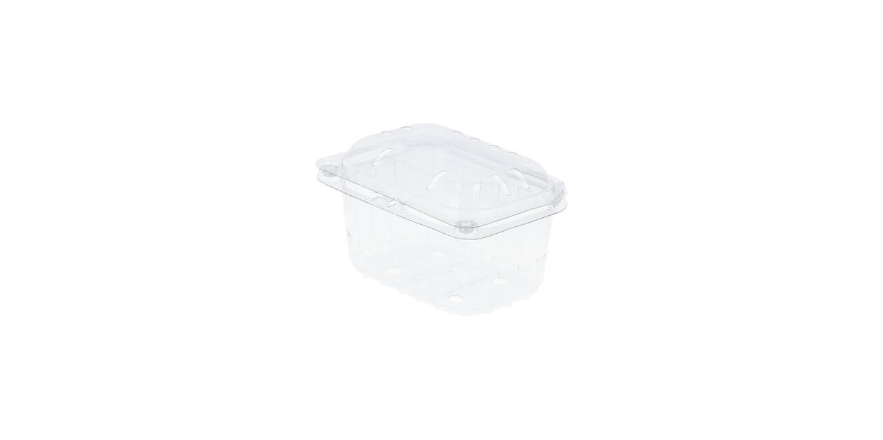 Bak PET 126 x 95 x 75 mm 250 ml transparant + deksel