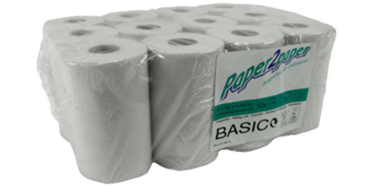 Poetsdoekrol mini basic 20 cm x 120 mtr wit g-label