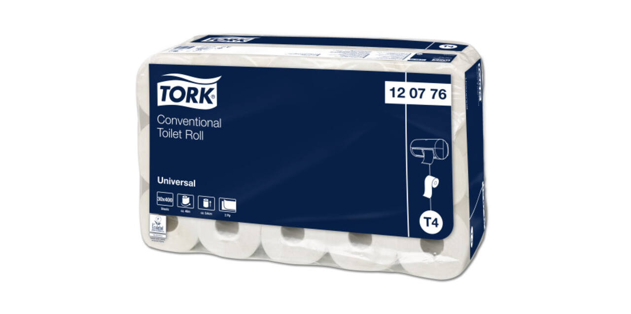 120776 - Toiletpapier recycled papier 9,4 cm x 48 mtr wit 2-laags traditioneel TORK