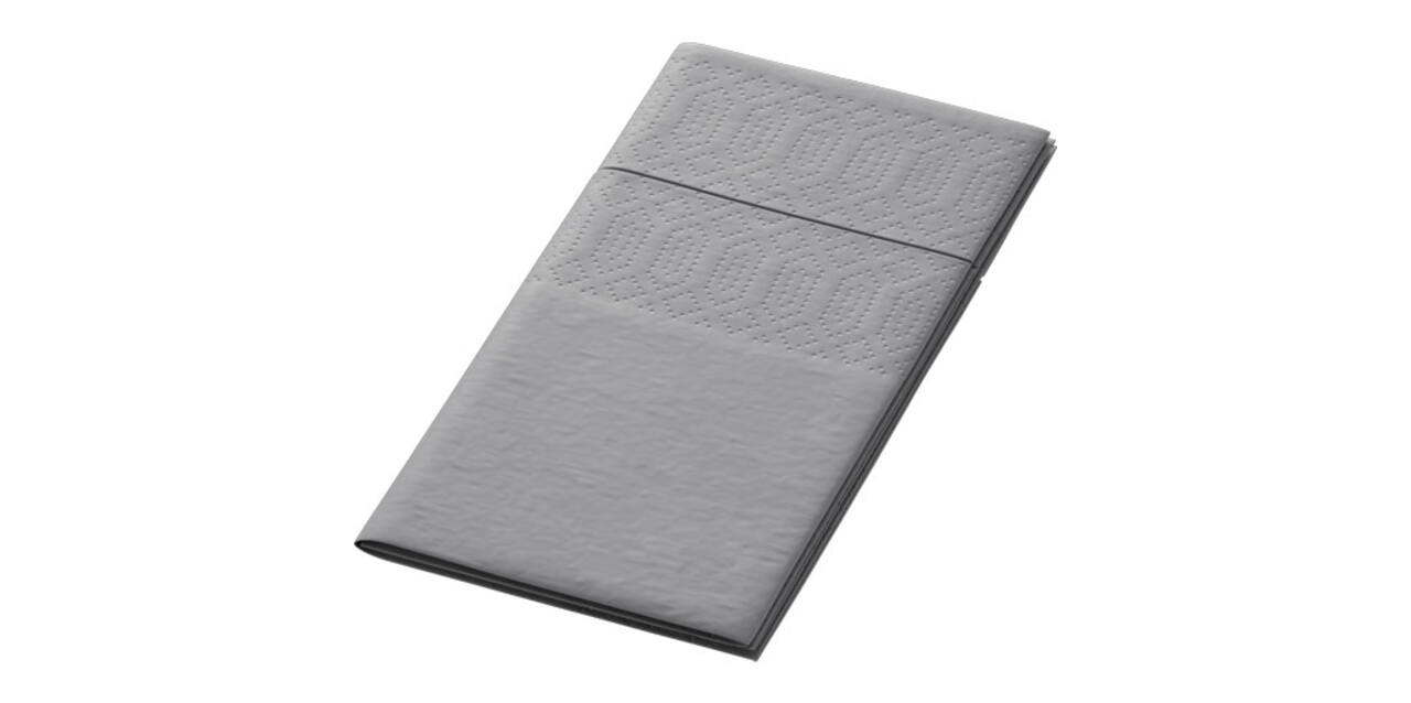 224220 - Servet 33 x 33 cm 3-laags 1/8 vouw graniet grijs
