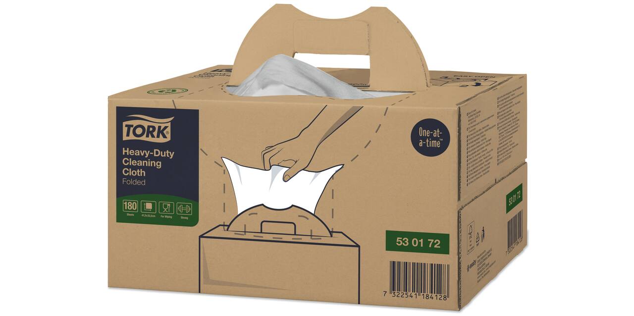 510172 - Tork Heavy-Duty Reinigingsdoek Handy Box 1-laags wit 41,5 x 35,5 cm