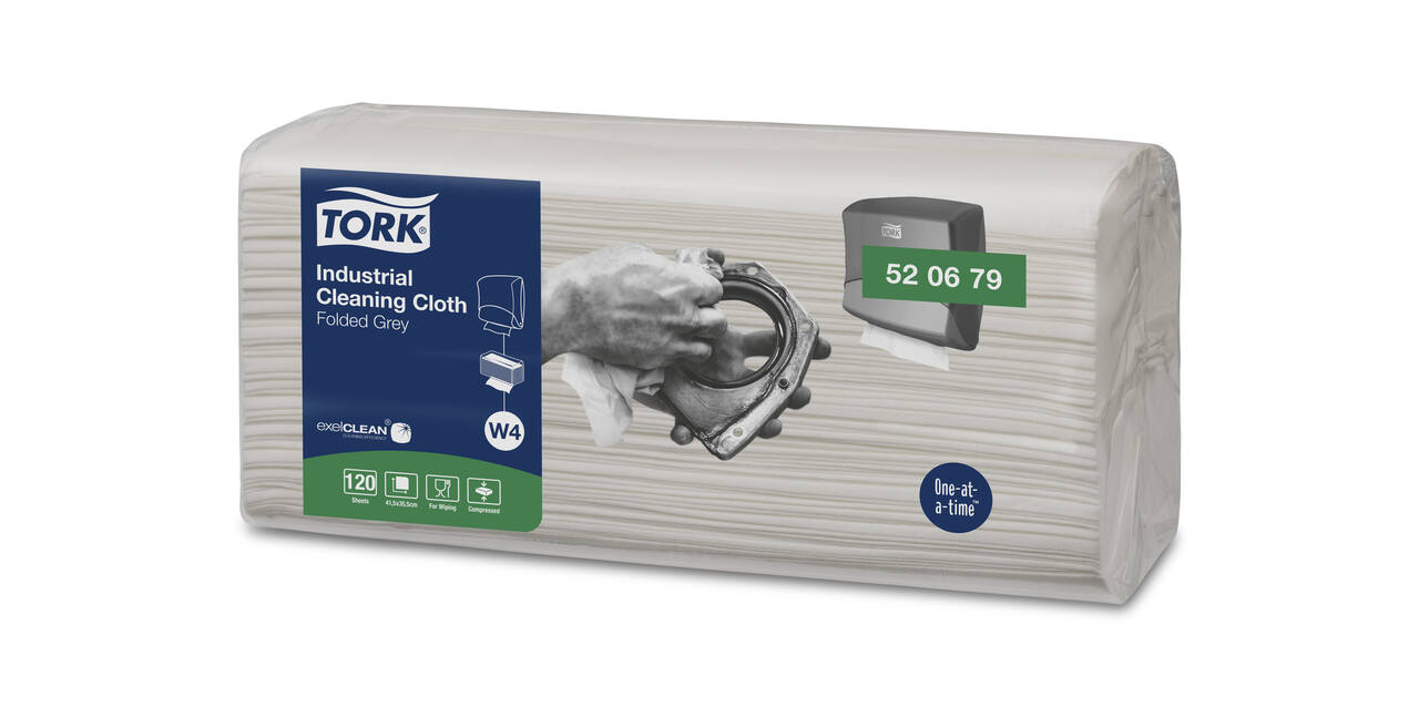 Gevouwen reigingsdoek non woven 41,5 x 35,5 cm grijs 1-laags industrieel