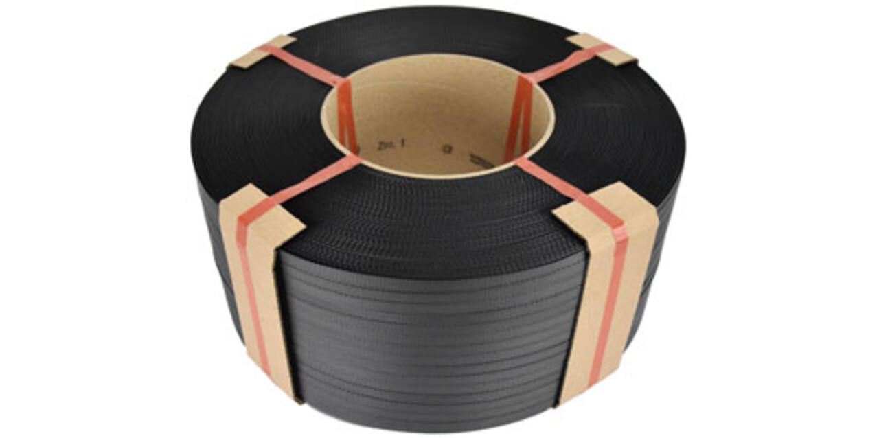 Omsnoeringsband PP 12 mm x 3000 mtr zwart 0.55 kern 200