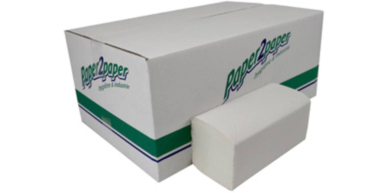 Handdoek profi Z-vouw 25 x 23 cm wit 2-lgs "Paper2Paper"