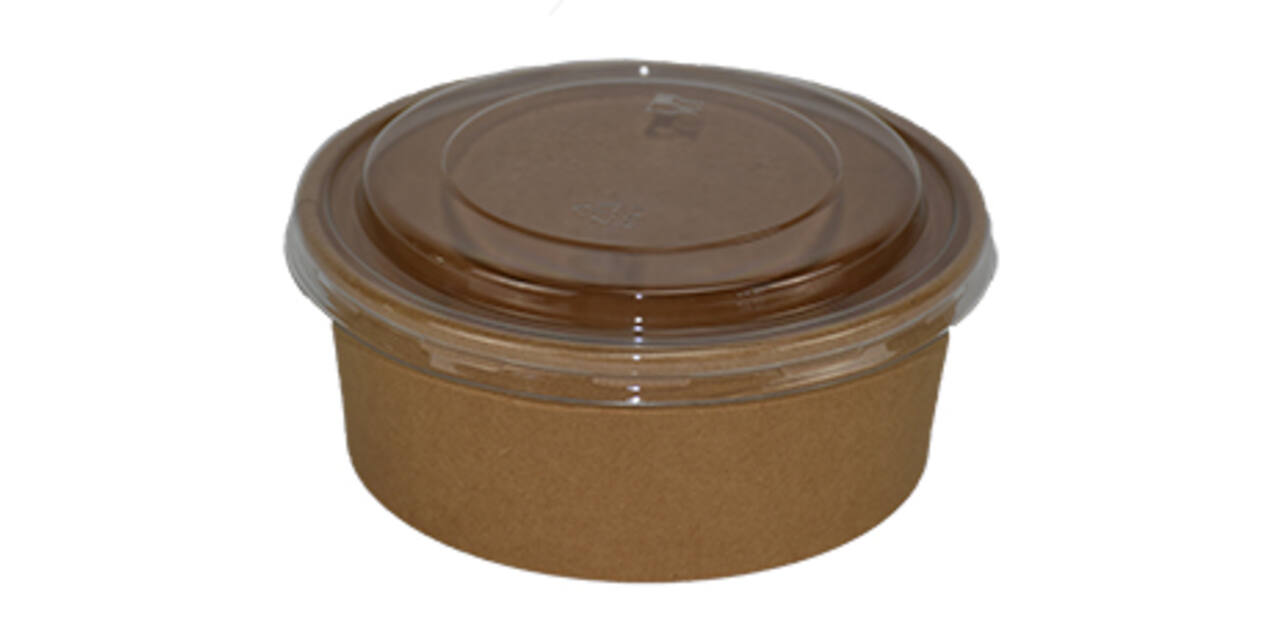 Deksel PET Kraft rond voor bak karton 500-750ml (420.0048)