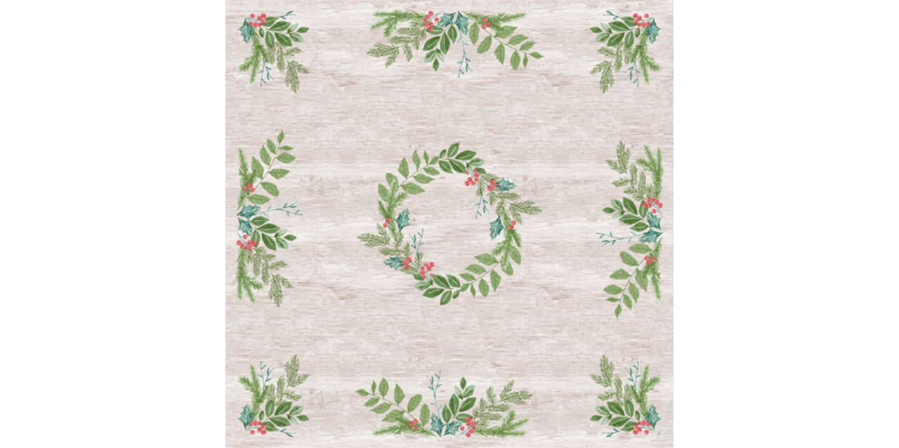 204446 - Napperons dunicel 84 x 84 cm Winter Greenery