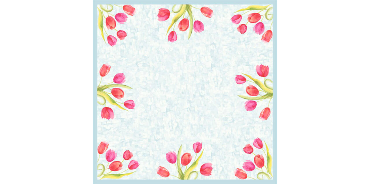 206381 - Tafelkleden Dunicel 84 x 84 cm painted tulips