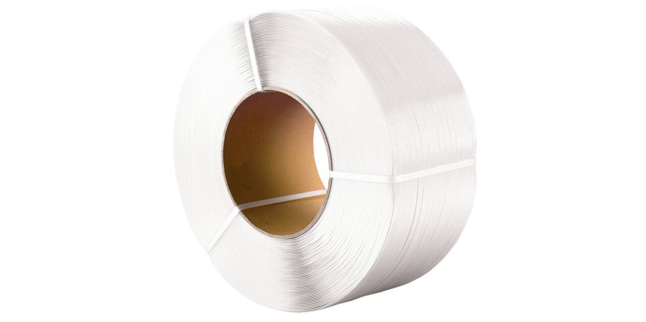 Omsnoeringsband PP 12 mm x 3500 mtr wit 52 my kern 200