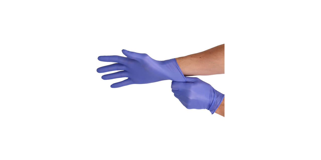 Handschoenen nitrile Soft medium disp. à 100 ongepoederd (violet)blauw - 3033/3013