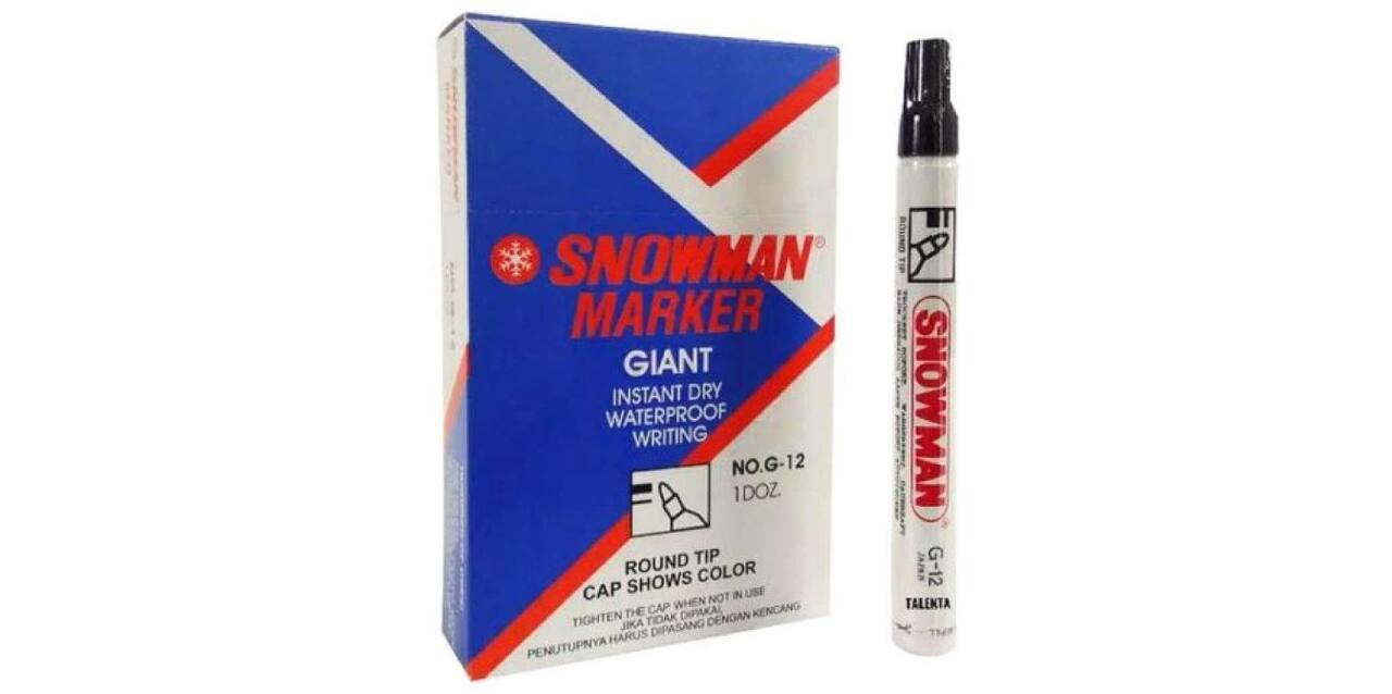 Viltstift zwart snowman giant marker NG12