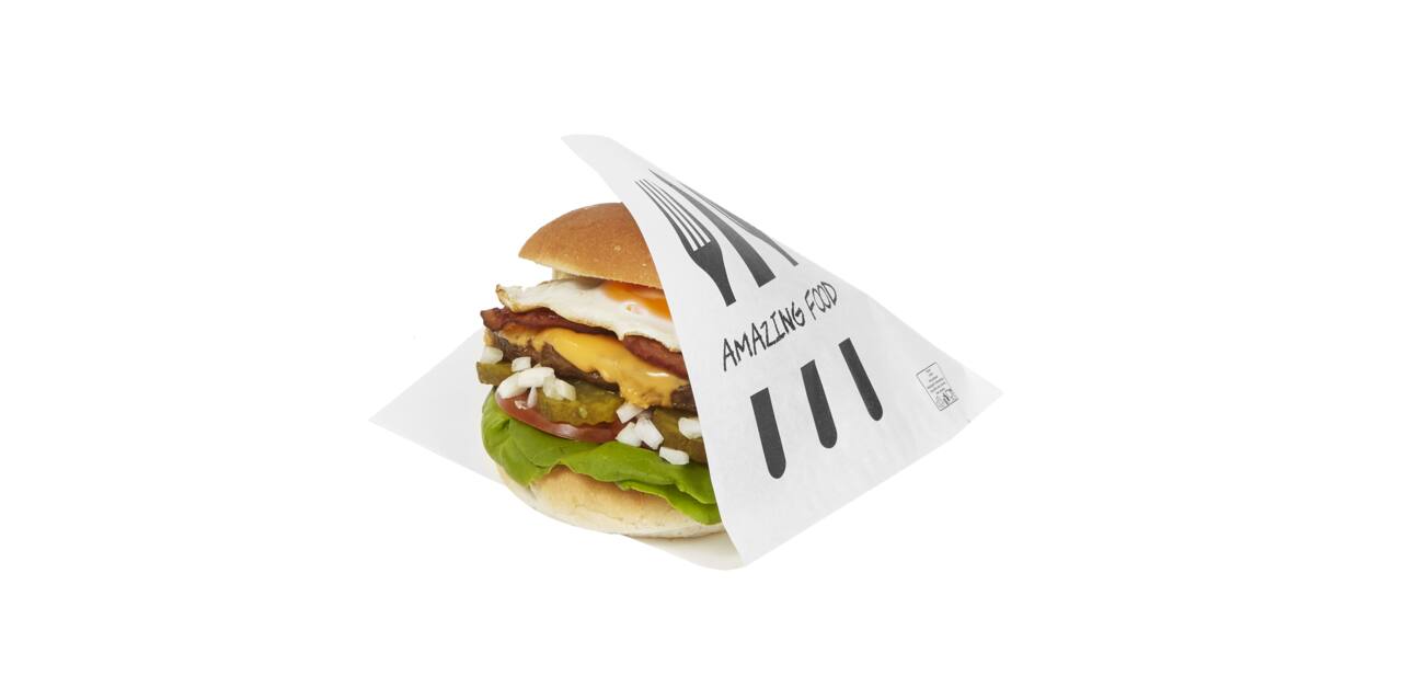Snackzak 15 x 15cm  tbv hamburger "amazing food"