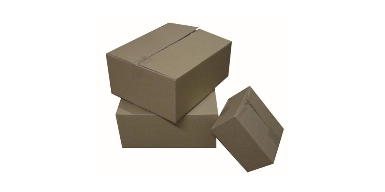 Doos 210 x 150 x 150 mm bruin/bruin enkelgolf fefco 0201 "G-label"