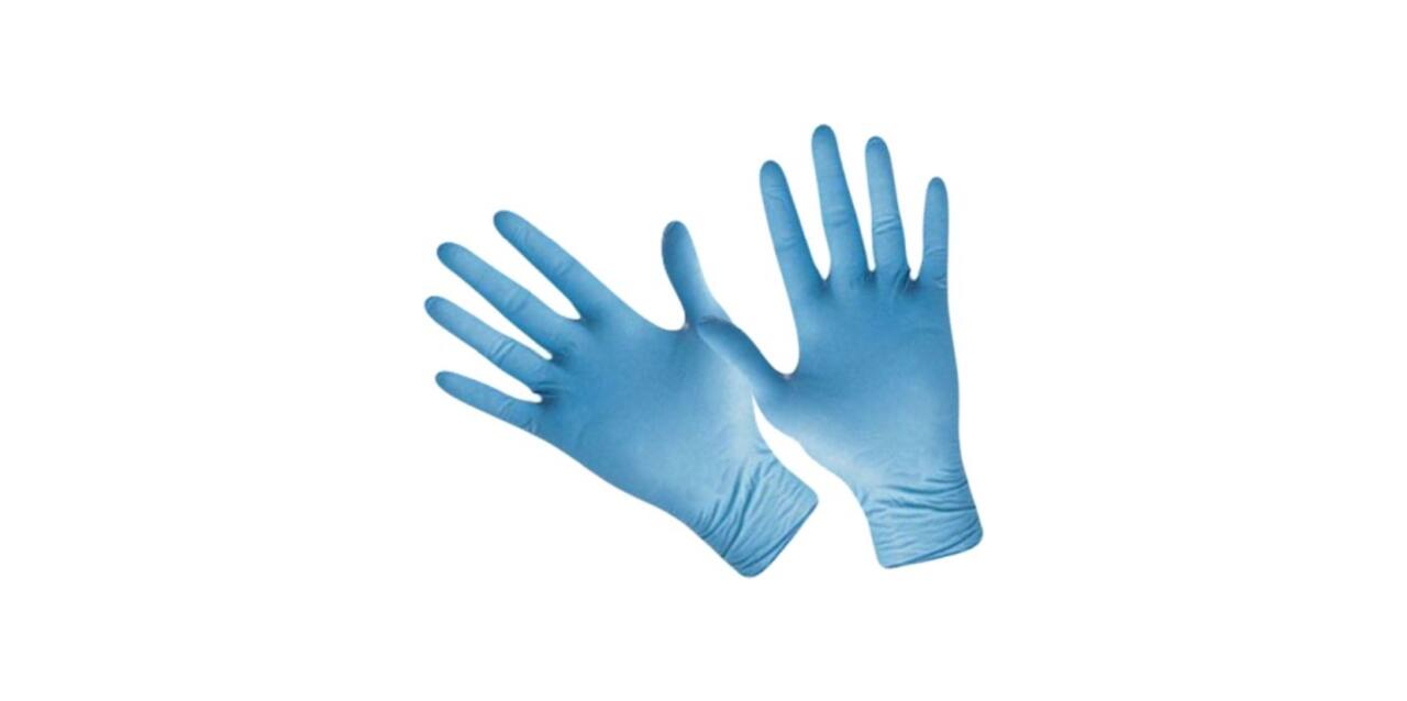 Handschoenen latex X-large disp. à 100 st. (9/10) gepoederd blauw - 4000