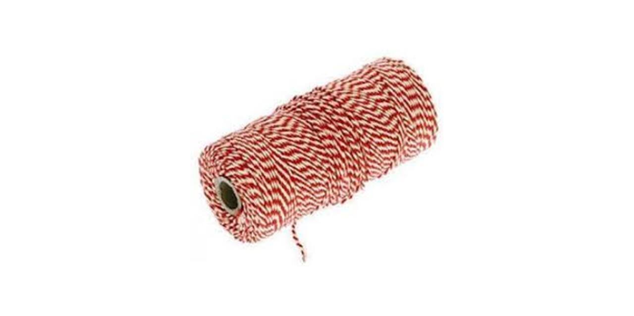 Katoenkoord rood / wit no.24 500 gram