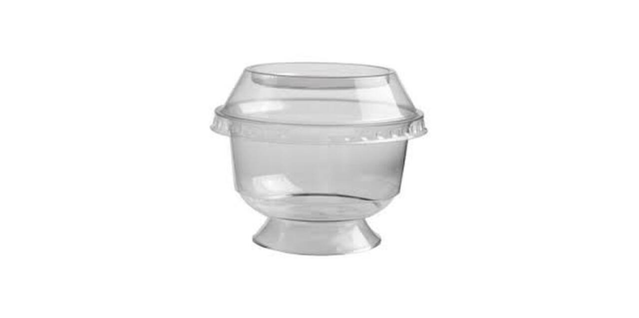 Bak PS 150 ml transparant op voet cristal cup