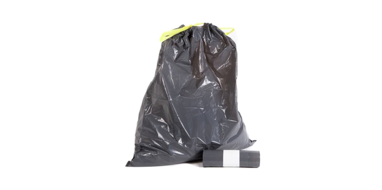 Afvalzak LDPE 65 x 75 + 5cm + treklint T50 grijs 20 x 10 stuks