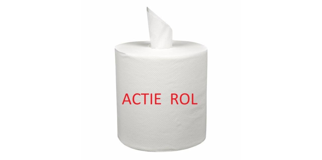Poetsdoekrol midi wit 2-lgs 19cm 78 mtr budget
