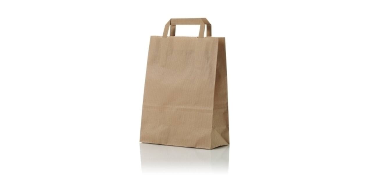 Draagtas papier bruin kraft 32 x 15 x 43 cm 80 grams