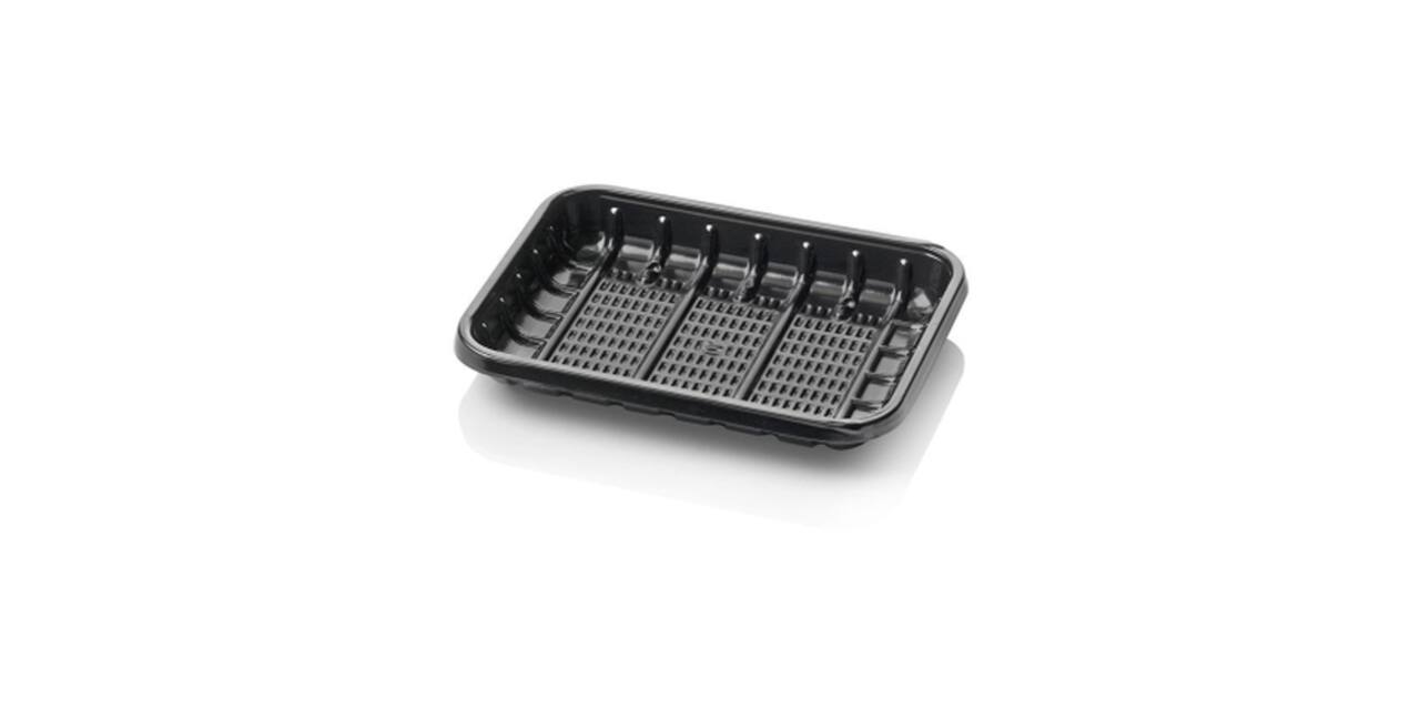 Schaal PET 183 x 135 x 35 mm zwart KS 70M rechthoekig