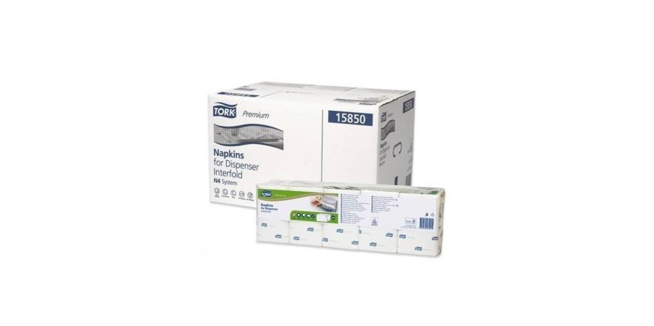 15850 - Dispenserservet express nap recycled papier 21,3 x 16,5 cm wit 2-laags 1/2 vouw TORK