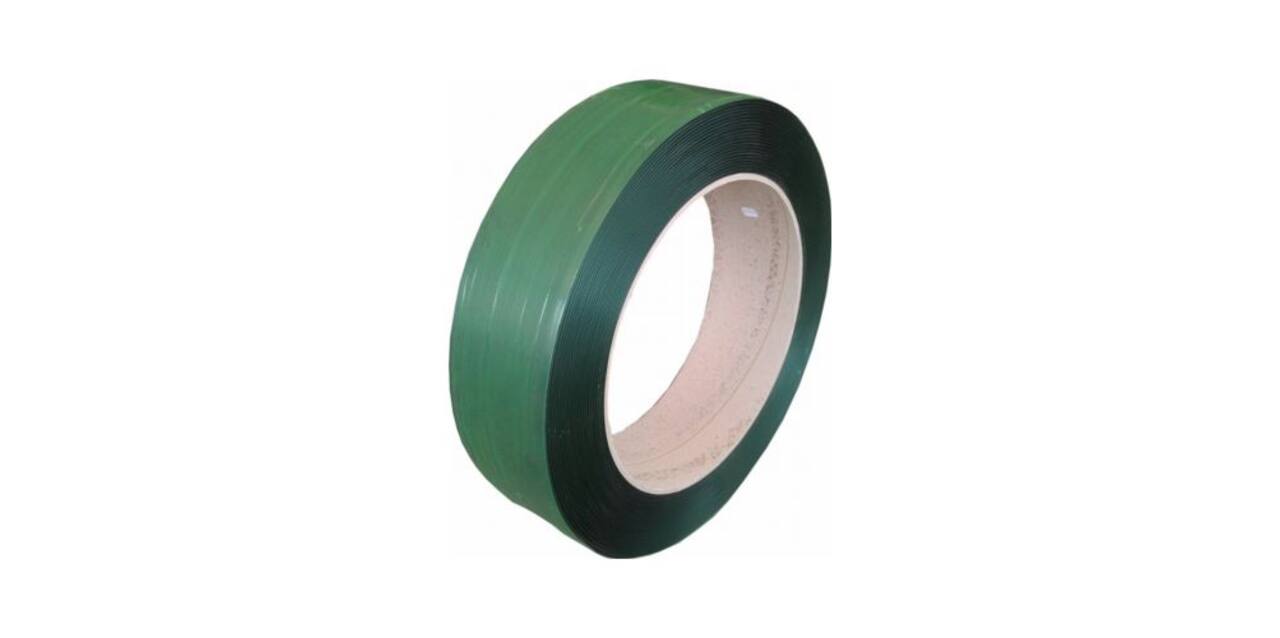 Omsnoeringsband PET 15,5 mm x 1300 mtr groen 89 my kern 406