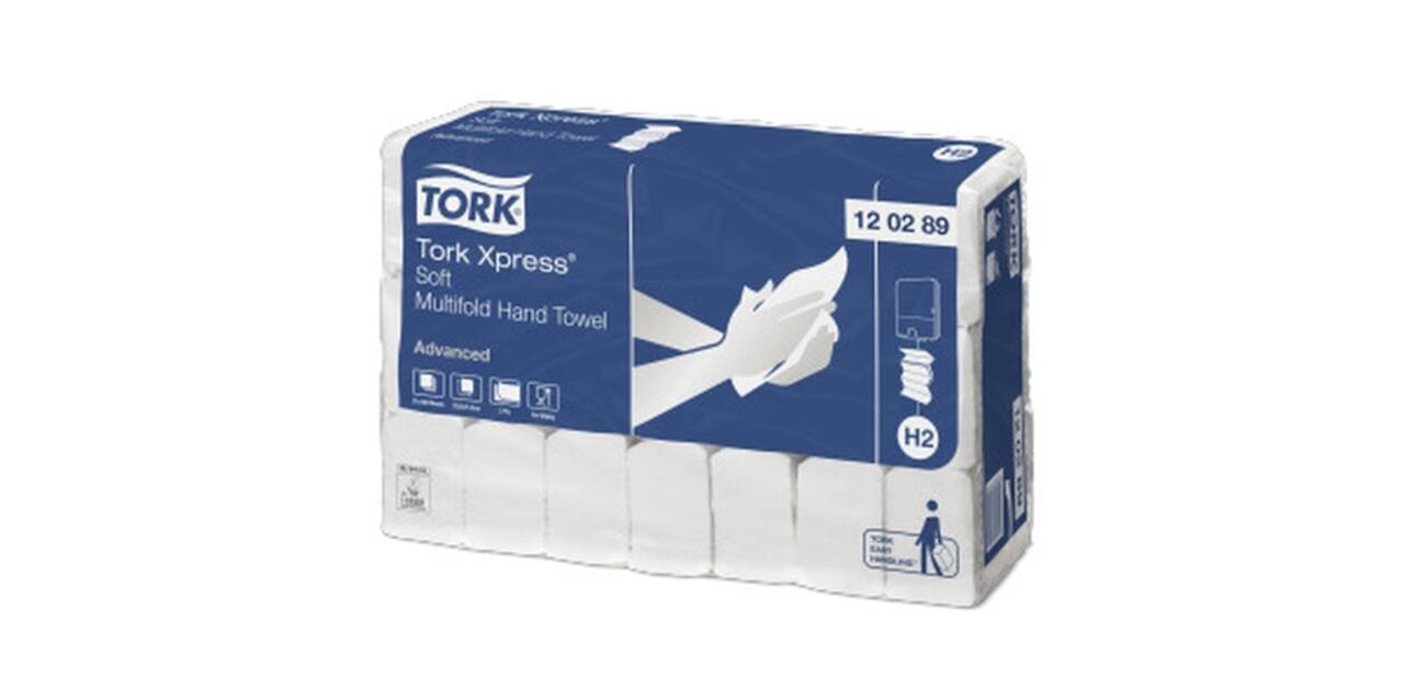 100297 - Handdoek papier 34 x 21,2 cm wit 2-laags multifold extra zacht TORK