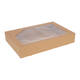 Cateringdozen Bruinkraft met Venster 46 x 31 x 8 cm - middel