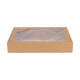 Cateringdozen Bruinkraft met Venster 46 x 31 x 8 cm - middel