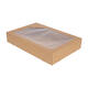 Cateringdozen Bruinkraft met Venster 46 x 31 x 8 cm - middel