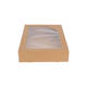 Cateringdozen Bruinkraft met Venster 46 x 31 x 8 cm - middel
