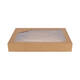 Cateringdozen Bruinkraft met Venster 55,5 x 37,5 x 8 cm - groot