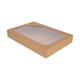 Cateringdozen Bruinkraft met Venster 55,5 x 37,5 x 8 cm - groot