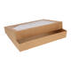 Cateringdozen Bruinkraft met Venster 55,5 x 37,5 x 8 cm - groot