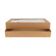 Cateringdozen Bruinkraft met Venster 55,5 x 37,5 x 8 cm - groot