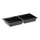 Tapas tray APET 2-vaks 25 x 12 x 3 cm 580 cc zwart - 459402