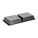 Tapas tray APET 2-vaks 25 x 12 x 3 cm 580 cc zwart - 459402