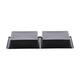 Tapas tray APET 2-vaks 25 x 12 x 3 cm 580 cc zwart - 459402