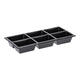 Tapas tray APET 6-vaks 25 x 12 x 3 cm 580 cc zwart - 459406A