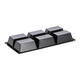 Tapas tray APET 6-vaks 25 x 12 x 3 cm 580 cc zwart - 459406A
