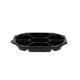 Cateringschaal APET CS 335/250 zwart 8-hoekig 7-vaks