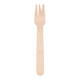 Snackvork hout 14 cm met 3-tand + snijkant