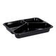 151307 - Menubak CPET 225 x 175 x 34 mm zwart 430/225/165 ml rechthoekig 3-vaks