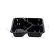 151307 - Menubak CPET 225 x 175 x 34 mm zwart 430/225/165 ml rechthoekig 3-vaks