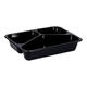 115506 - Menubak CPET 225 x 175 x 43 mm zwart 525/275/205 ml rechthoekig 3-vaks