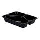 115506 - Menubak CPET 225 x 175 x 43 mm zwart 525/275/205 ml rechthoekig 3-vaks
