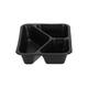 160065 - Menubak PP Caterline 3-vaks 227 x 178 x 50 mm - zwart - 530/325/235 cc