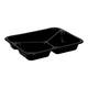 162303 - Menubak PP Caterline 3-vaks 227 x 178 x 32 mm - zwart 350/225/170 cc