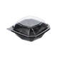 188018 - Octaview APET 150 x150 x 70 mm 400 cc zwart + deksel transparant